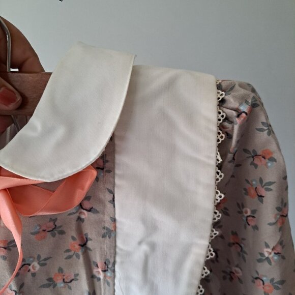 Vintage Coming‎ Thing Girls 80s Floral Long Sleeve Classic Knee Dress Size 6X - Picture 12 of 13